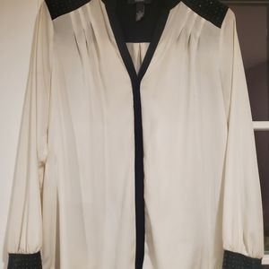 Dressy long sleeve ivory blouse